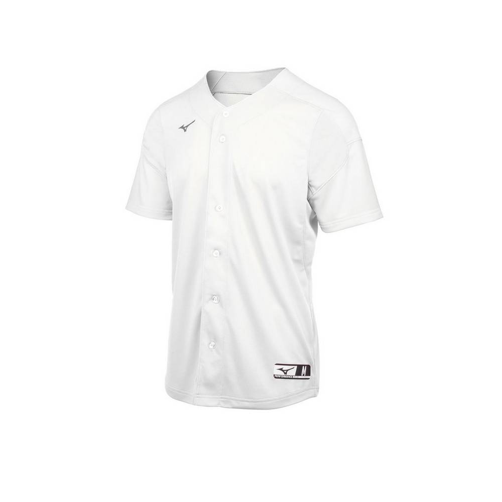 Camisas Mizuno Baseball Aerolite Full Button - Homem - Branco - UHCNY8471